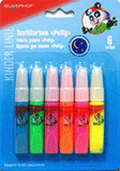 Краски для ткани Puffy (890022) 6 цветов, светящихся в темноте